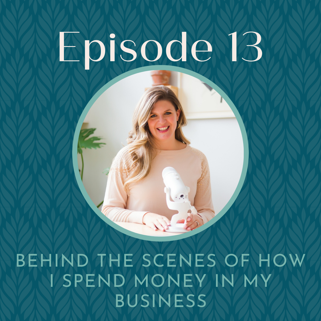 Podcast graphic for episode 13 Behind The Scenes Of How I Spend Money In My Business